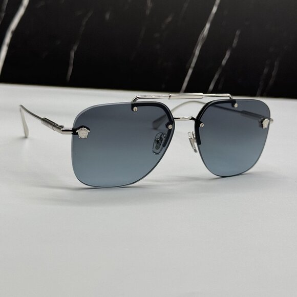 NEW VERSACE VE2296 1000/V1 SUNGLASSES SILVER WOMEN VERSACE VE2296 1000V1 main image 4